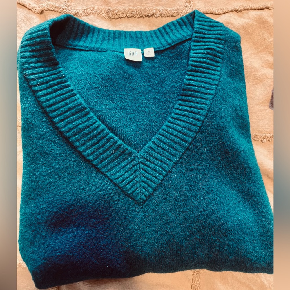 GAP Deep Teal V-Neck Pullover